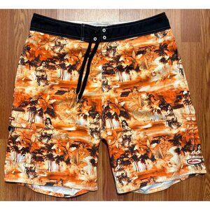 Quiksilver Hula Girl AOP Board Shorts Mens 36 10" Swim Trunks